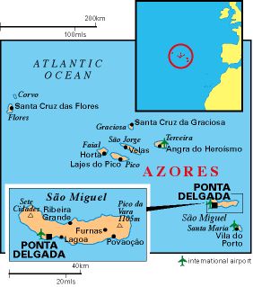 Kaart van de Azoren